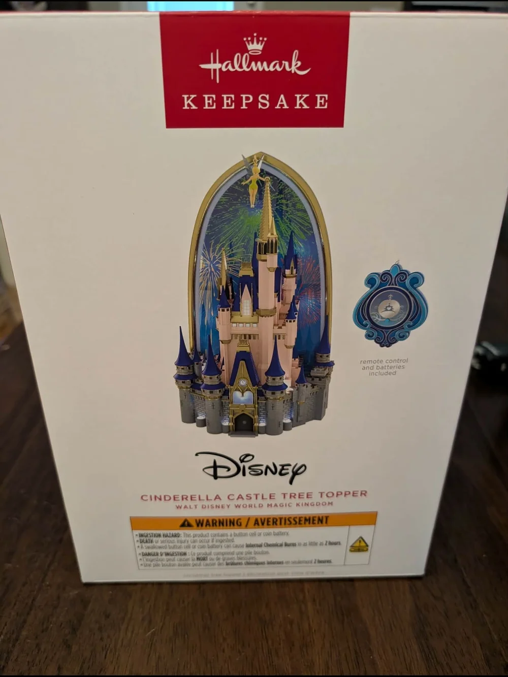 Hallmark Keepsake Disney Cinderella Castle Tree Topper - Blue, Gold, Pink